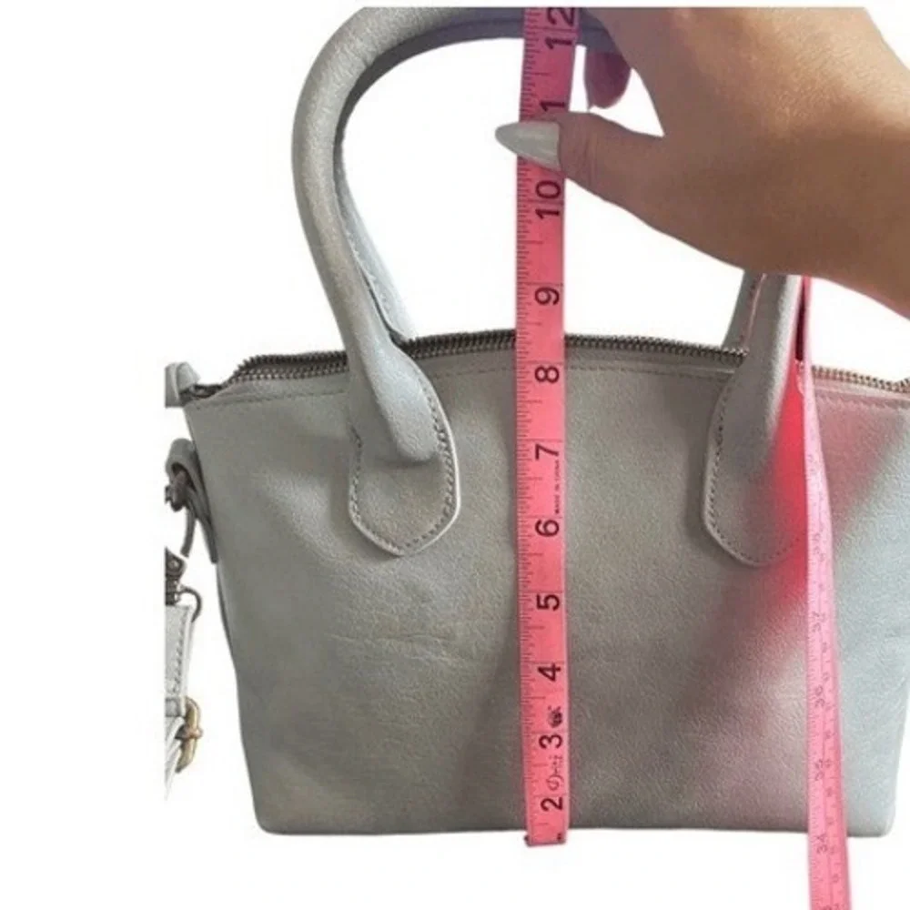 Bueno Crossbody Satchel Bag Women OS Dove Grey New Vegan Leather Top Handle Tote